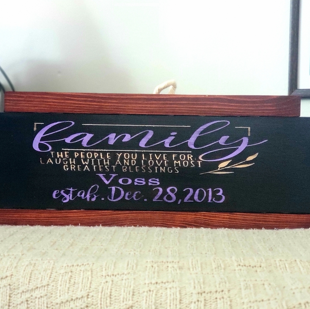 Family Sign Custom Painted